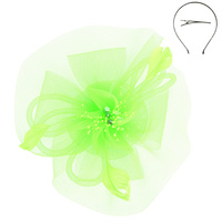 FLORAL FEATHERED VEIL MESH FASCINATOR