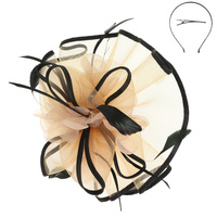 FLORAL FEATHERED MESH FASCINATOR