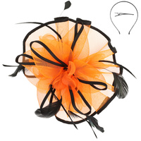 FLORAL FEATHERED MESH FASCINATOR