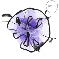 FLORAL FEATHERED MESH FASCINATOR