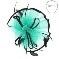 FLORAL FEATHERED MESH FASCINATOR
