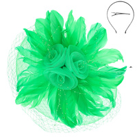 FLORAL FEATHERED MESH FASCINATOR