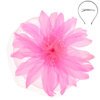 FLORAL FEATHERED MESH FASCINATOR