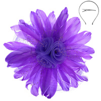 FLORAL FEATHERED MESH FASCINATOR