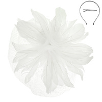 FLORAL FEATHERED MESH FASCINATOR