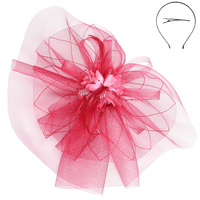 FLORAL VEIL MESH FASCINATOR