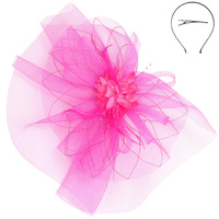 FLORAL VEIL MESH FASCINATOR