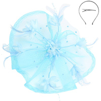 FLORAL FEATHERED MESH FASCINATOR