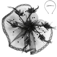 FLORAL FEATHERED MESH FASCINATOR