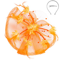 FLORAL FEATHERED MESH FASCINATOR