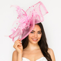 FLORAL FEATHERED MESH FASCINATOR
