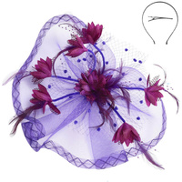 FLORAL FEATHERED MESH FASCINATOR