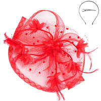 FLORAL FEATHERED MESH FASCINATOR