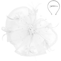 FLORAL FEATHERED MESH FASCINATOR