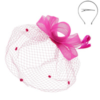 ORGANZA LOOP BOW NETTED FASCINATOR