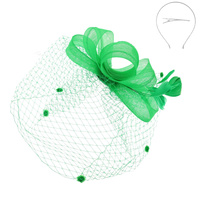 ORGANZA LOOP BOW NETTED FASCINATOR