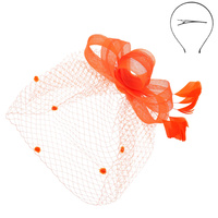 ORGANZA LOOP BOW NETTED FASCINATOR