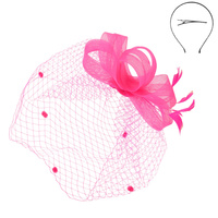 ORGANZA LOOP BOW NETTED FASCINATOR