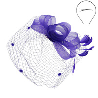 ORGANZA LOOP BOW NETTED FASCINATOR