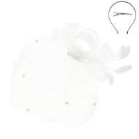 ORGANZA LOOP BOW NETTED FASCINATOR
