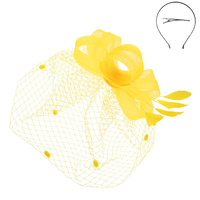 ORGANZA LOOP BOW NETTED FASCINATOR