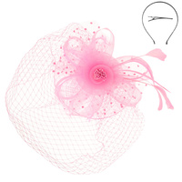 FLORAL ORGANZA LOOP BOW FASCINATOR