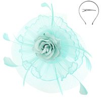 FLORAL FEATHERED MESH FASCINATOR