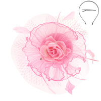 FLORAL FEATHERED MESH FASCINATOR
