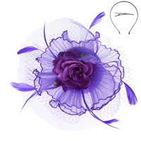 FLORAL FEATHERED MESH FASCINATOR
