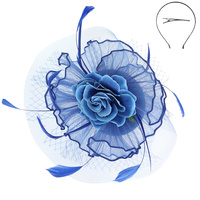 FLORAL FEATHERED MESH FASCINATOR
