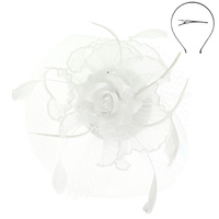 FLORAL FEATHERED MESH FASCINATOR