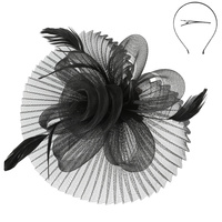 FLORAL FEATHERED VEIL FASCINATOR