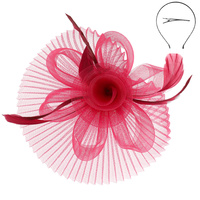 FLORAL FEATHERED VEIL FASCINATOR