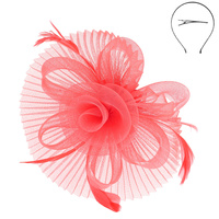 FLORAL FEATHERED VEIL FASCINATOR