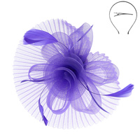 FLORAL FEATHERED VEIL FASCINATOR