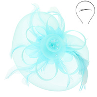 FLORAL FEATHERED ORGANZA FASCINATOR