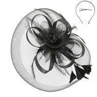 FLORAL FEATHERED ORGANZA FASCINATOR