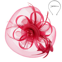FLORAL FEATHERED ORGANZA FASCINATOR