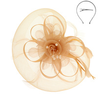 FLORAL FEATHERED ORGANZA FASCINATOR