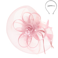 FLORAL FEATHERED ORGANZA FASCINATOR
