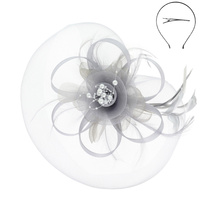 FLORAL FEATHERED ORGANZA FASCINATOR