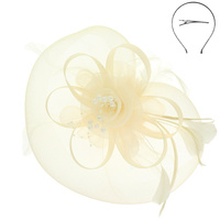 FLORAL FEATHERED ORGANZA FASCINATOR