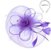FLORAL FEATHERED ORGANZA FASCINATOR
