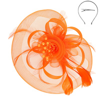 FLORAL FEATHERED ORGANZA FASCINATOR
