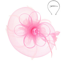 FLORAL FEATHERED ORGANZA FASCINATOR