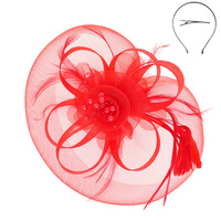FLORAL FEATHERED ORGANZA FASCINATOR