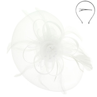 FLORAL FEATHERED ORGANZA FASCINATOR
