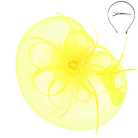 FLORAL FEATHERED ORGANZA FASCINATOR