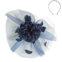 FLORAL FEATHER VEIL SEQUIN FASCINATOR