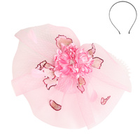 FLORAL FEATHER VEIL SEQUIN FASCINATOR